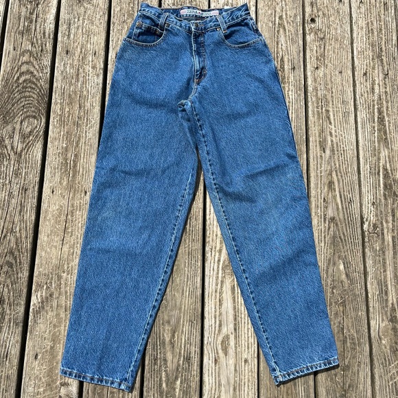 Vintage 90s Zena High Waist Taper Leg Medium Wash Mom Jeans - Picture 2 of 6